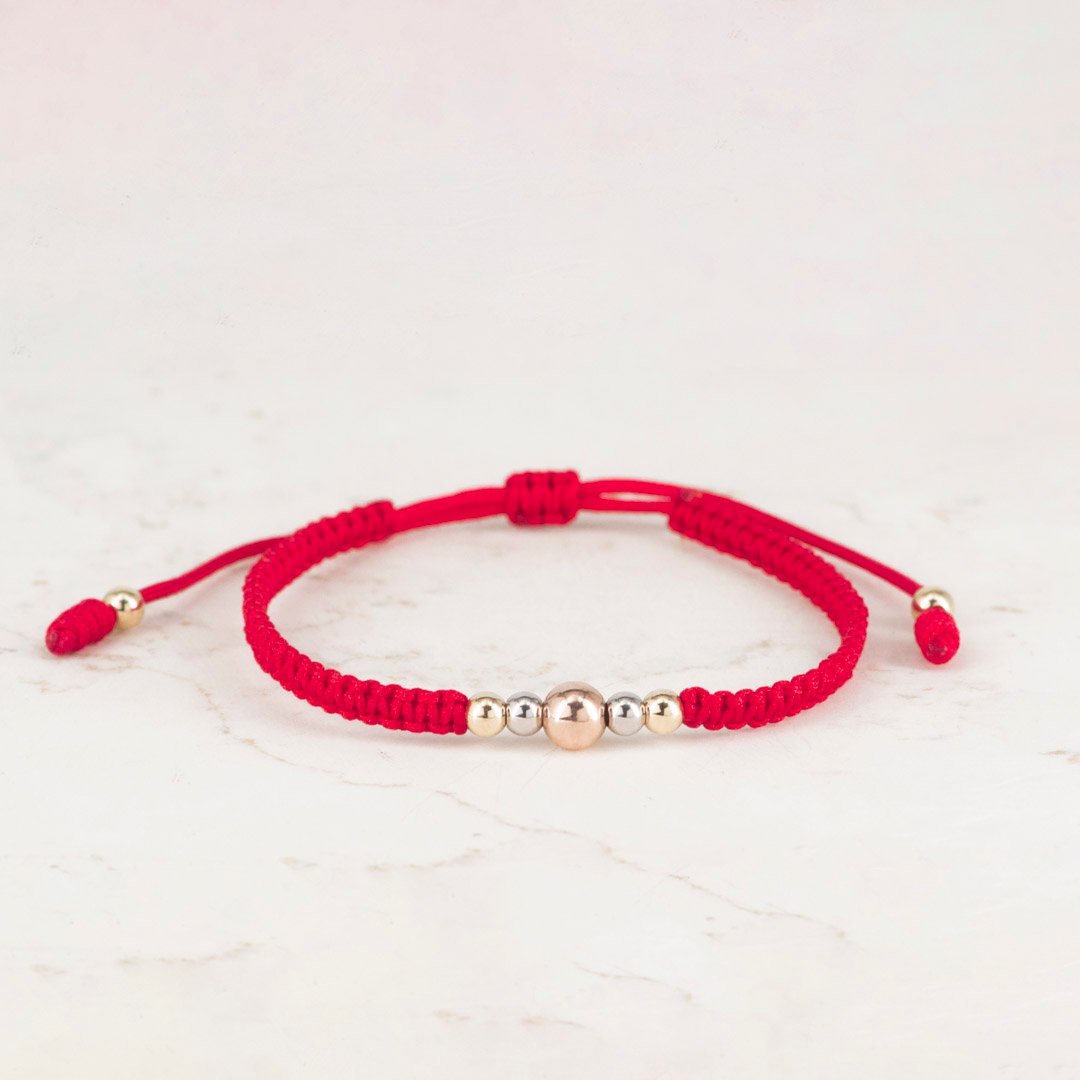 PULSERA TEJIDA 3OROS 4MM X 5MM 5BALIN PULSERA TEJIDA 3OROS 4MM X 5MM 5BALIN