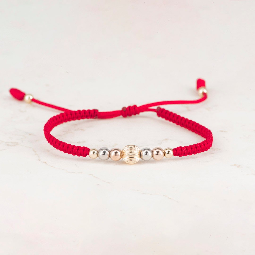 PULSERA TEJIDA 3 OROS 1 BALÍN FRANCÉS 8MM PULSERA TEJIDA 3 OROS 1 BALÍN FRANCÉS 8MM