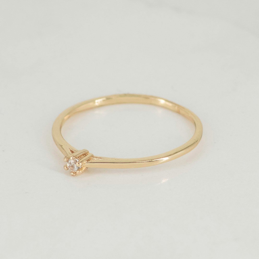 ANILLO SOLITARIO CIRCON 2MM 6 PUNTOS