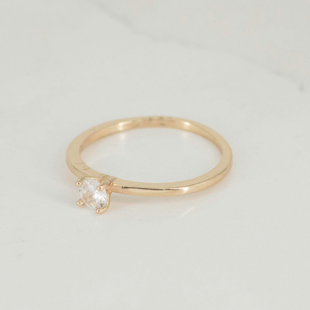 ANILLO SOLITARIO CIRCON 4MM 4 PUNTOS