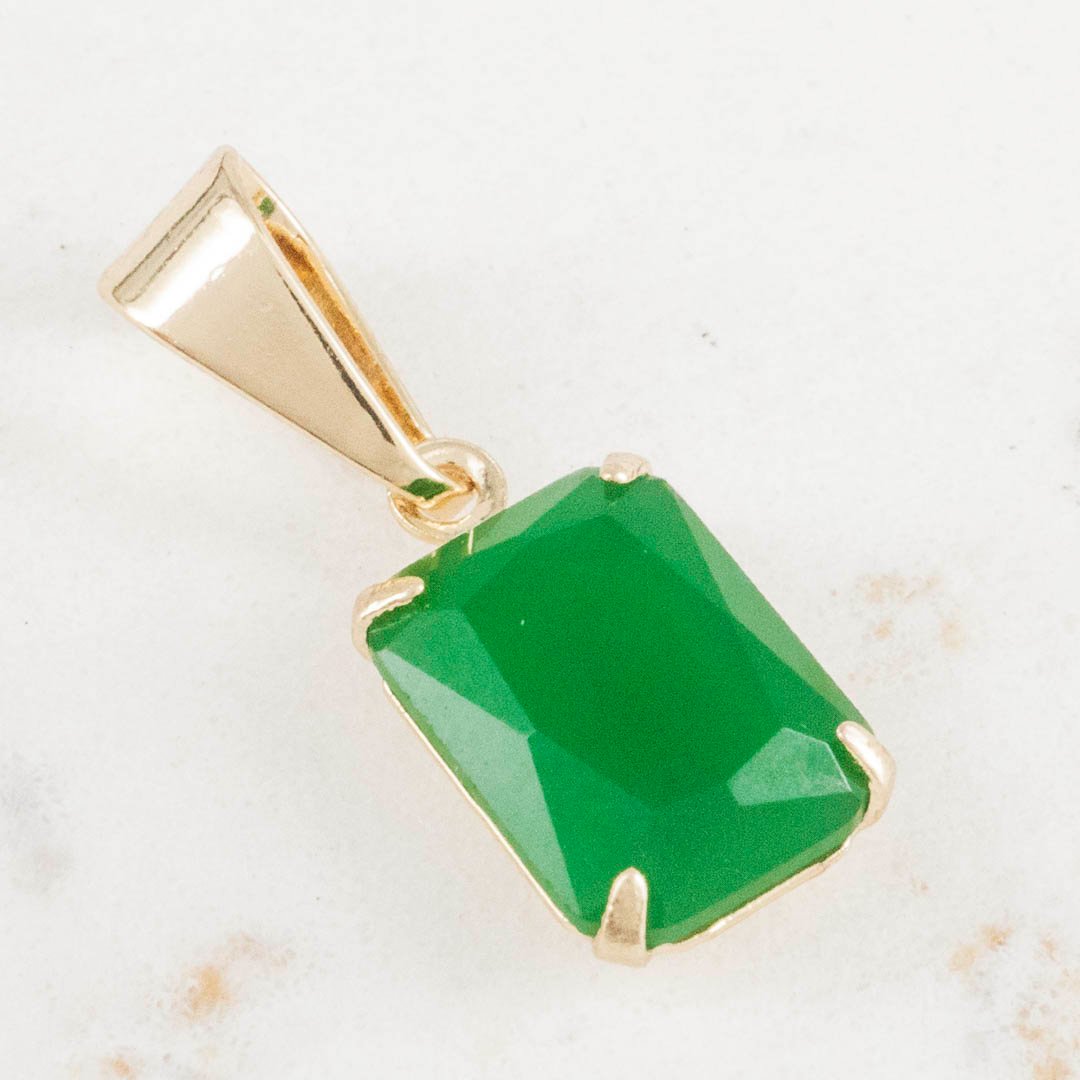 DIJE RECTANGULAR ESMERALDA 10mm x 6mm DIJE RECTANGULAR ESMERALDA 10mm x 6mm
