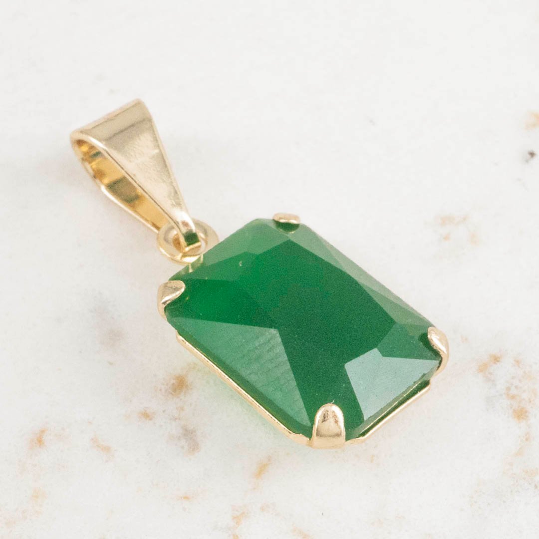 DIJE RECTANGULAR ESMERALDA 13mm x 8mm DIJE RECTANGULAR ESMERALDA 13mm x 8mm